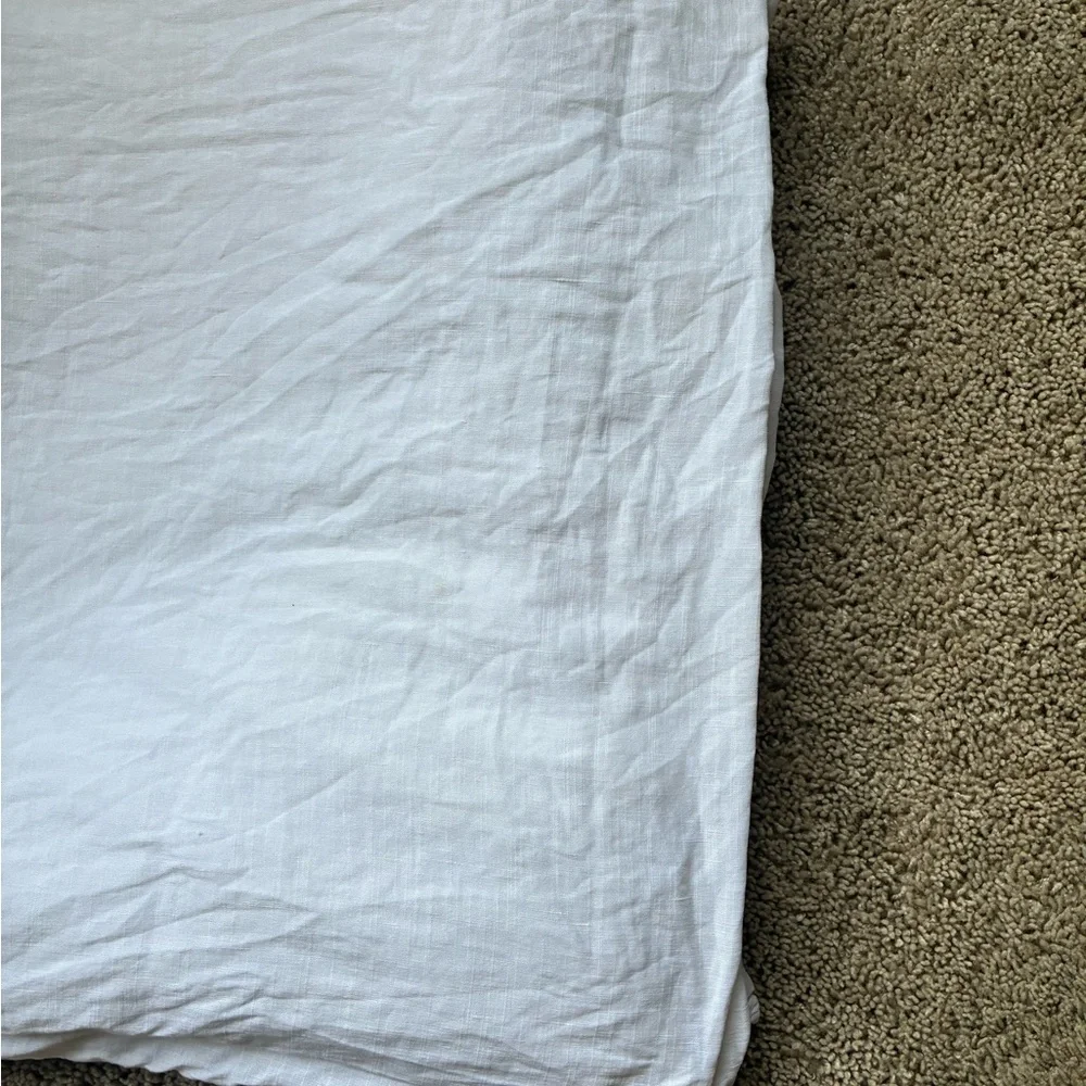 Restoration Hardware White Linen & Cotton Duvet Cover